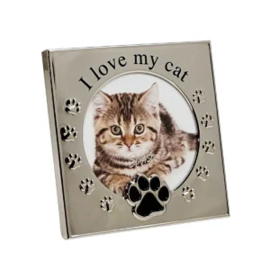 Silver I Love My Cat Frame