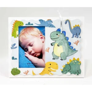 Blue Dinosaur Photo Frame With Magnet And Bookmark