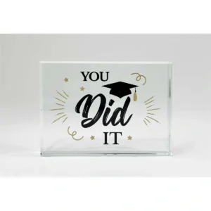 You Did It Grad Glass Paper Weight