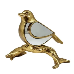 Silver/Gold Bird On Branch Decor