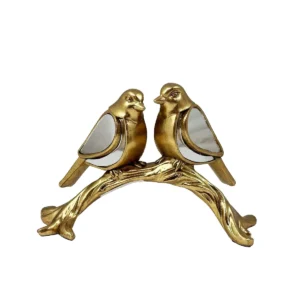 Silver/Gold 2-Birds On Brnch Decor
