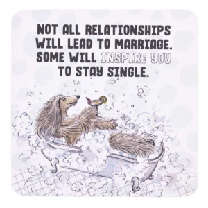 Marriage Coaster- Dog In Bathtub