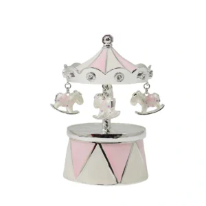 Pink Music Box With Merry-Go-Round Carousel