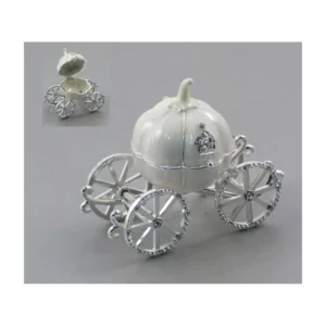 Pumpkin Carriage Jewellery Box W/Crystals