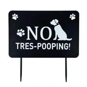 Metal Black No Tres-Pooping Dog Stake