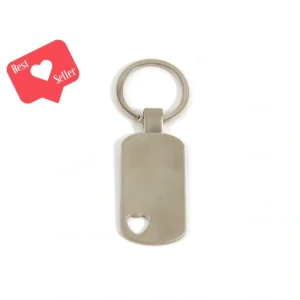 Dog Tag / Heart Cutout Key Chain