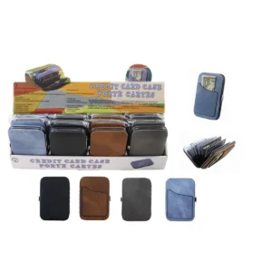 Denim 7-Slot Card Holder- Brown, Blue, Black Grey
